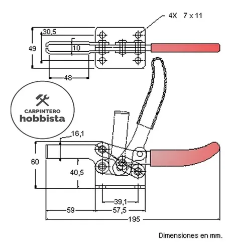 Prensa Rápida De Banco Sujetador Horizontal Grande